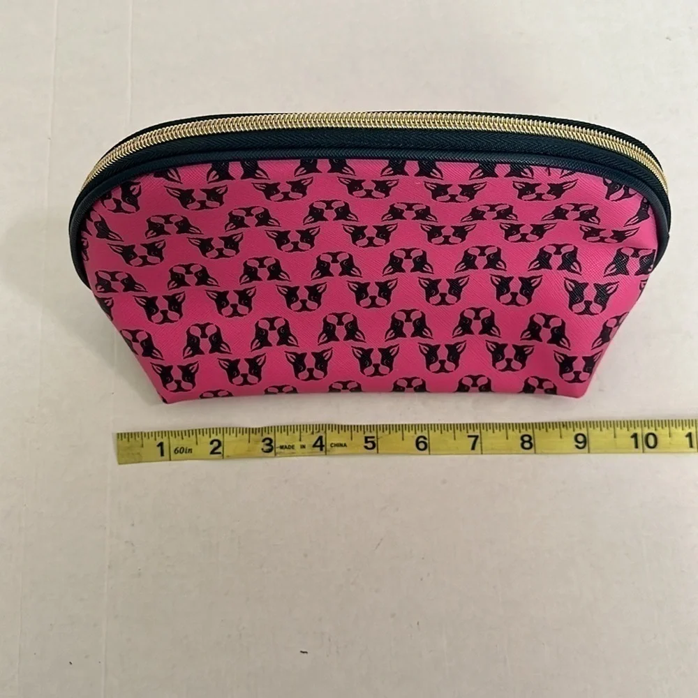 Dabney Lee Cosmetic Toiletries Travel French Bulldog/Boston Terrier Pink & Navy.